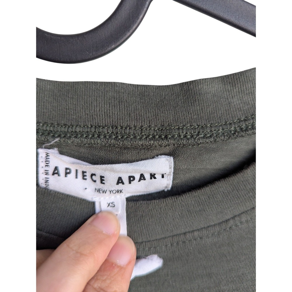 Apiece Apart Midi dress‎ size XS Vanina t shirt cinched waist Nori green - Picture 5 of 9